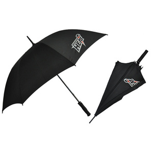 Promotional Customized Overall Printed Logo Large Big Golf Umbrella Manual Black Umbrella