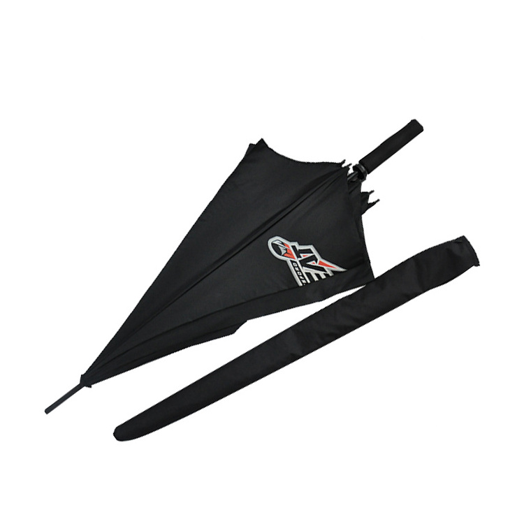 Promotional Customized Overall Printed Logo Large Big Golf Umbrella Manual Black Umbrella