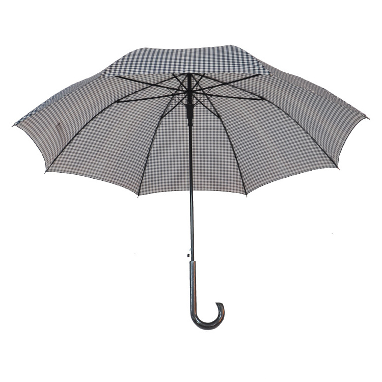 Auto Open Straight Fujian Umbrella Plaid Fabric Stick Payung Umbrella