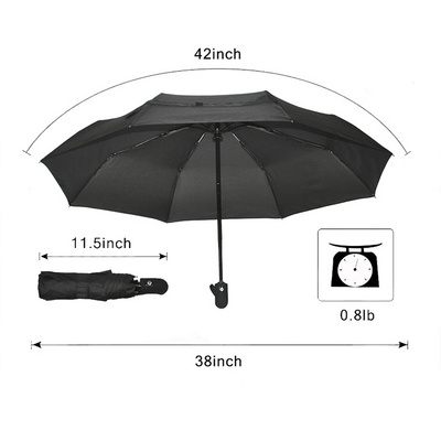 Automatic Open And Close Promotional  Three Folding Umbrella With Logo Printing