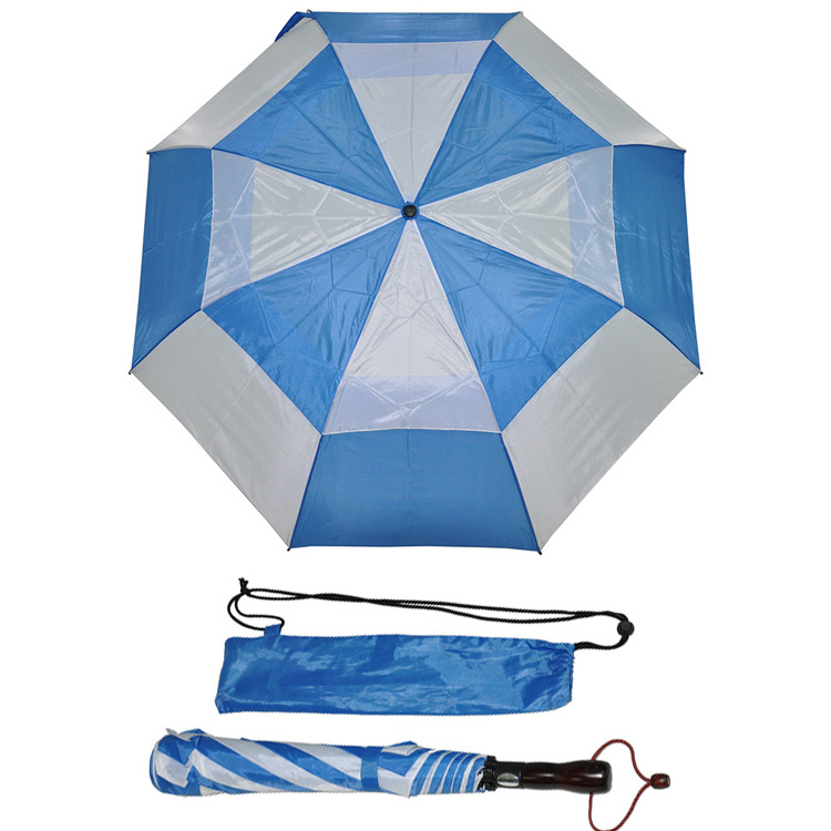 Strong Double Layer Fiberglass Large Folding Golf Umbrella 30inch Big Size