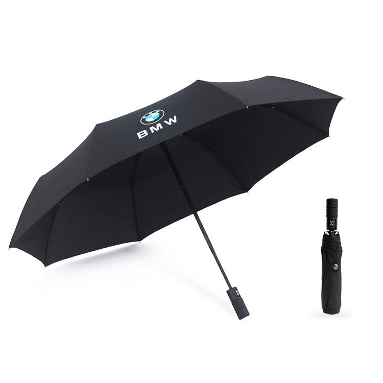 New Innovative 3 Folding Auto Open and Auto Close Umbrella with Tire Handle