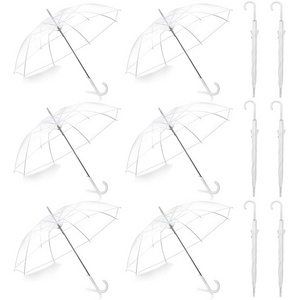 Wholesale Automatic Open Stick Crystal Clear Transparent POE Princess Umbrella