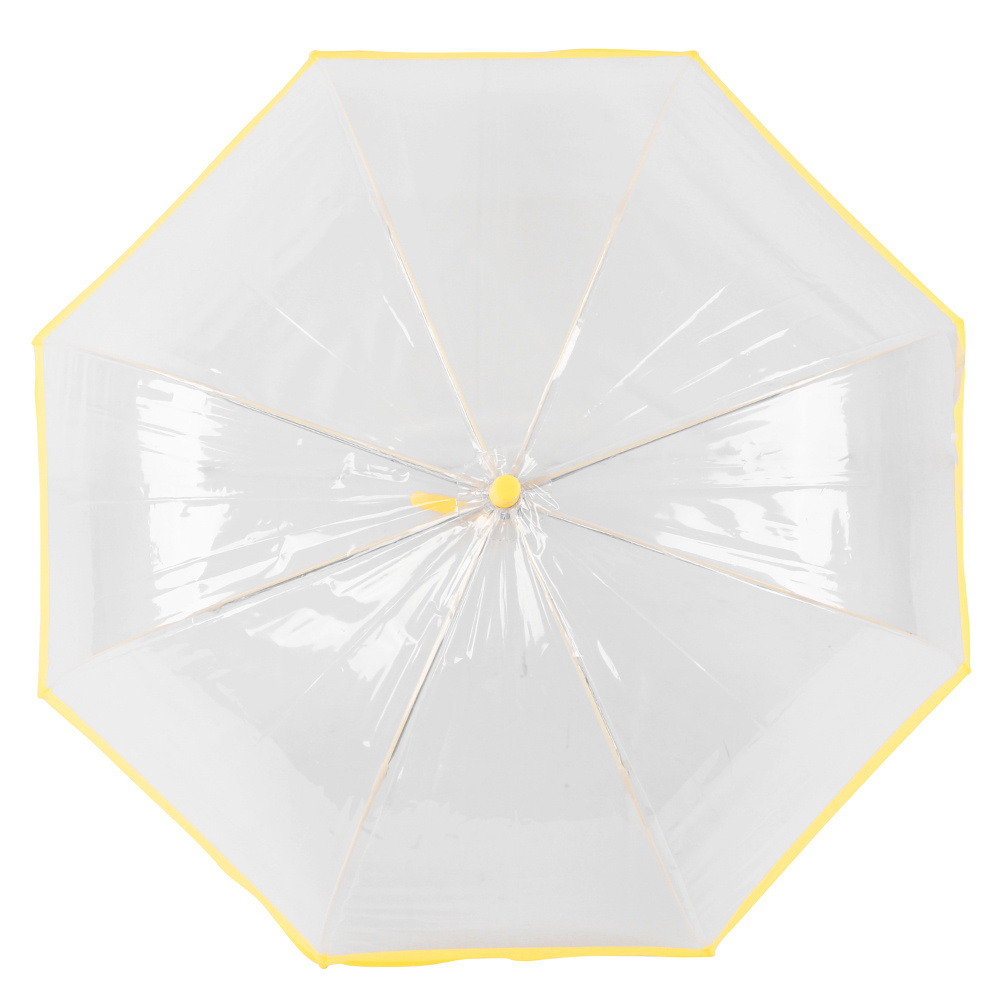 23 Inch Adult POE Clear Promotional Print Rainy With EVA Transparent Dome Shape Umbrella