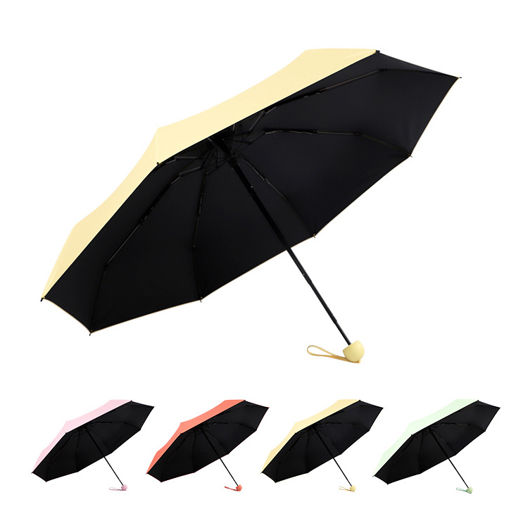 Candy Color Anti UV Sun Protection Travel Small 5 Folding Pocket Umbrella