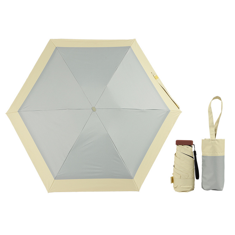 Umbrella Wholesale UPF 50+ Protective Sunny Mini Umbrella Pocket 5 Folding Umbrella