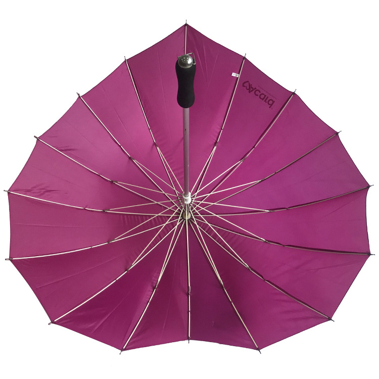 Custom Color Funny Special Heart Shape Fiberglass Wedding Umbrella