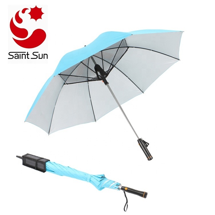 2019 Can Charge Cell Phone Solar Charger Umbrellas With Fan