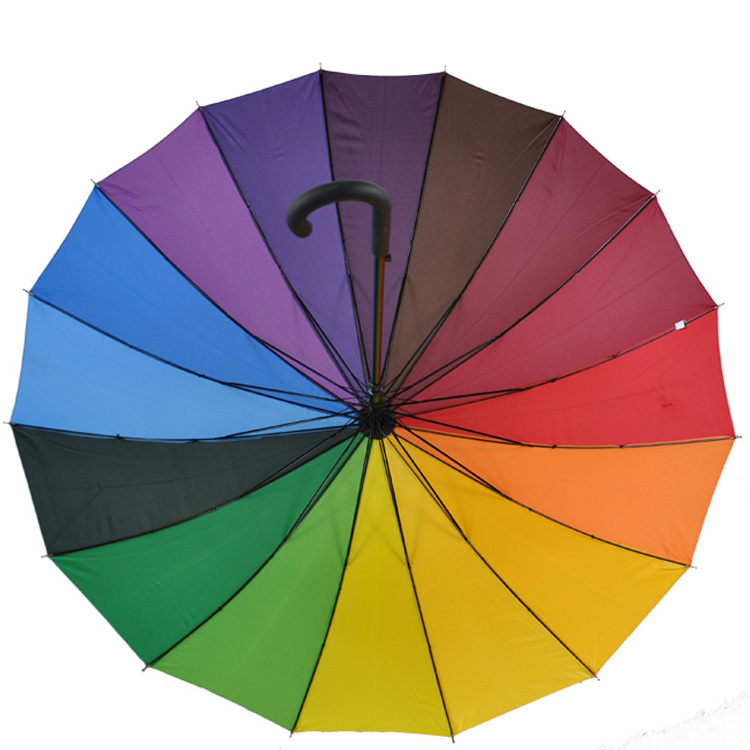 8K 16K 24K Auto Open Chinese Straight Rainbow Umbrella Wholesale