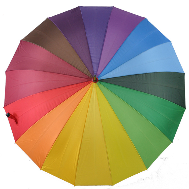 8K 16K 24K Auto Open Chinese Straight Rainbow Umbrella Wholesale