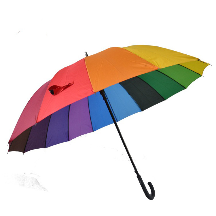 8K 16K 24K Auto Open Chinese Straight Rainbow Umbrella Wholesale