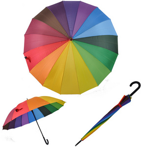 8K 16K 24K Auto Open Chinese Straight Rainbow Umbrella Wholesale