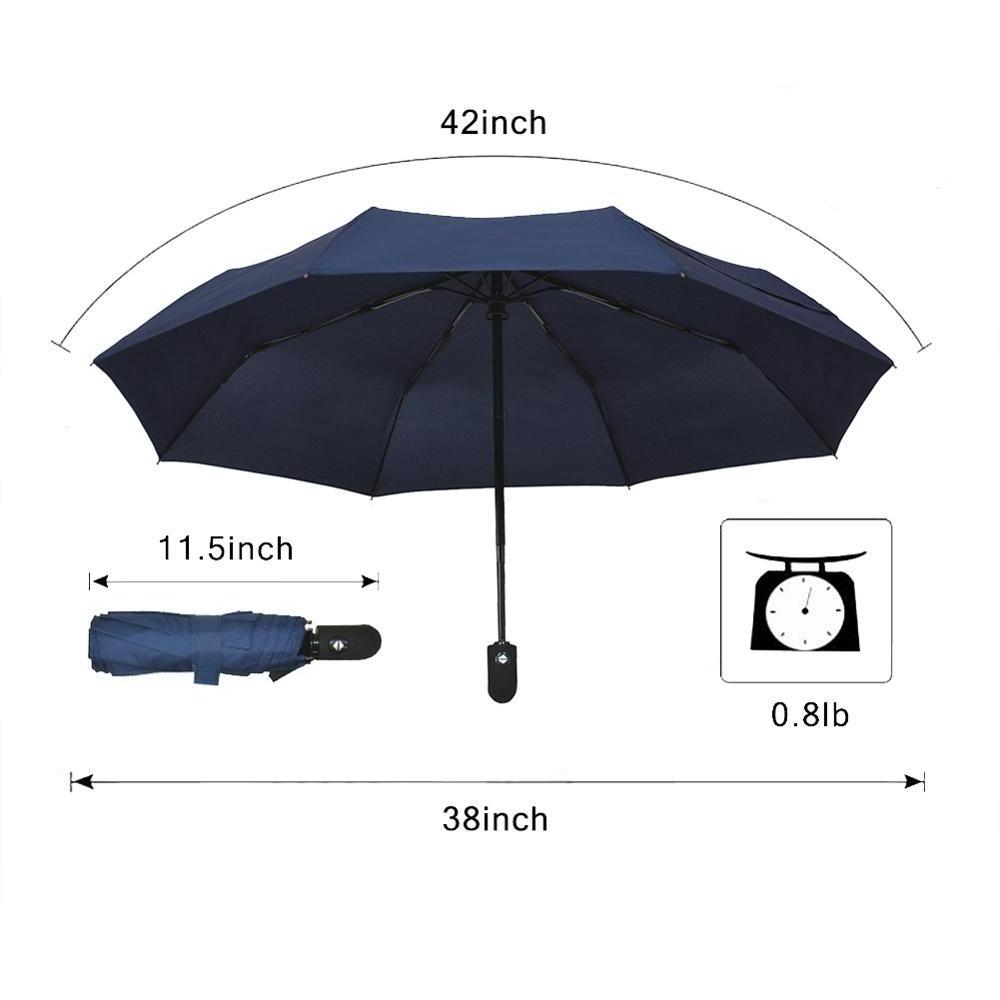 21 Inch Travel Windproof Three Folding  Umbrella With Auto Open and Closed