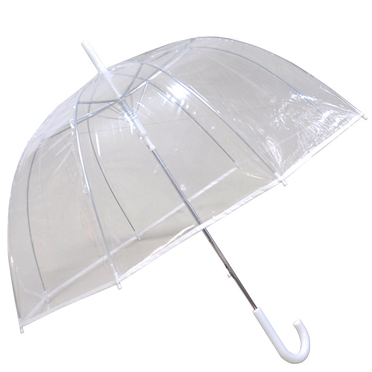 OEM ODM Umbrella Auto Open Dome Shape Umbrella POE Transparent Umbrella