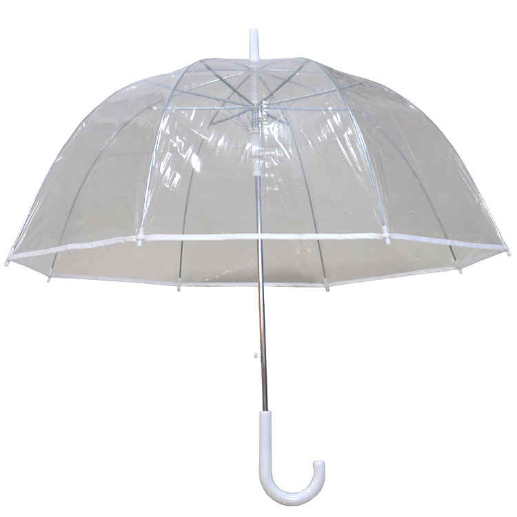 OEM ODM Umbrella Auto Open Dome Shape Umbrella POE Transparent Umbrella