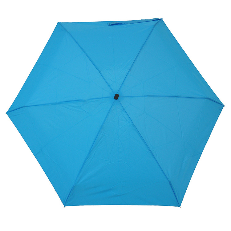 Professional Manufacture Cheap 5 Fold Pocket Size Flat Umbrella With EVA Case