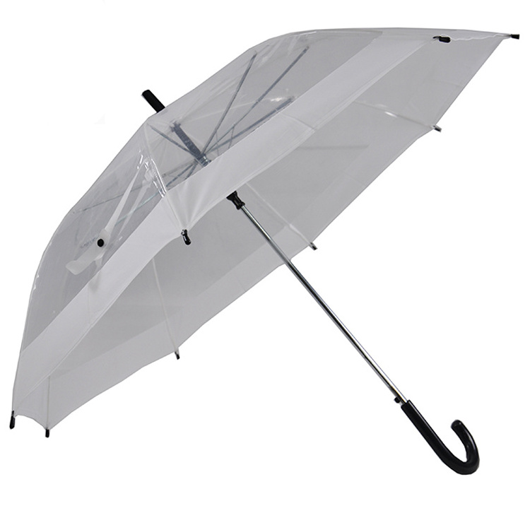 Straight Custom White Transparent Umbrella POE Clear Umbrella