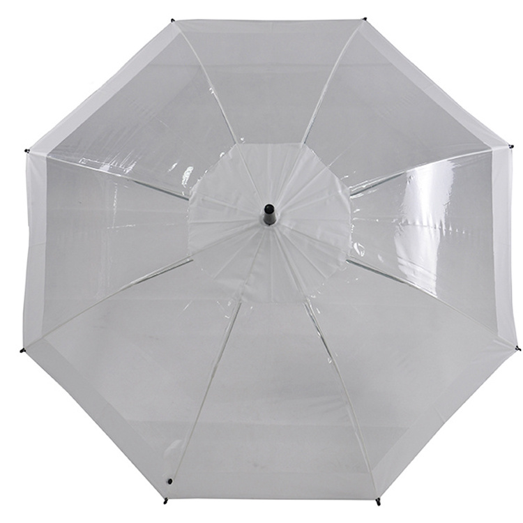 Straight Custom White Transparent Umbrella POE Clear Umbrella