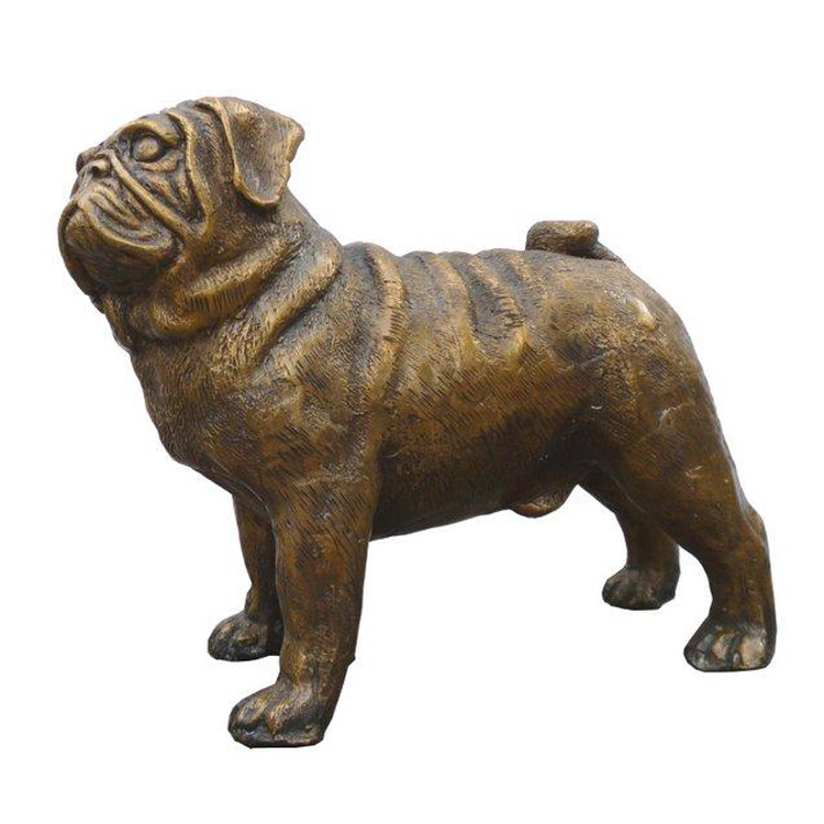 Life size metal dog bronze french bulldog statue