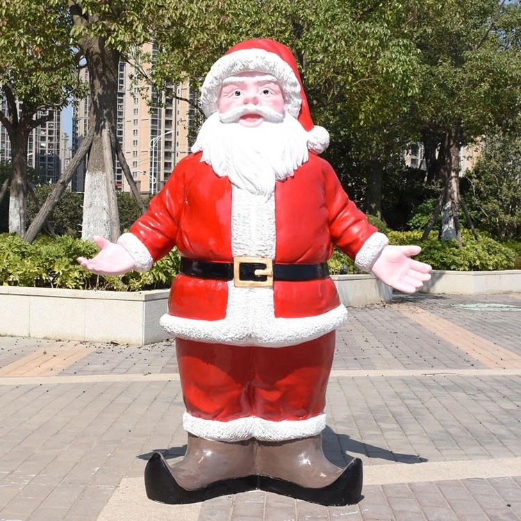 Hot sale life size resin animated snowman fiberglass santa claus statues