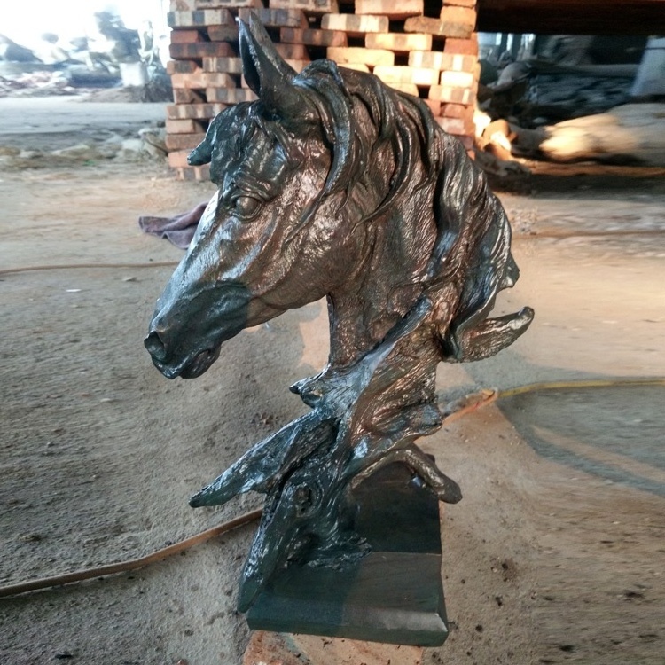 Wholesale outdoor and indoor decor metal figurines bronze small horse head