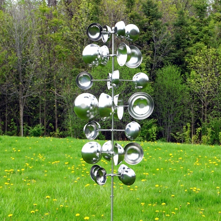 Polished large metal wind kinetic art sculptures for outdoor decoration