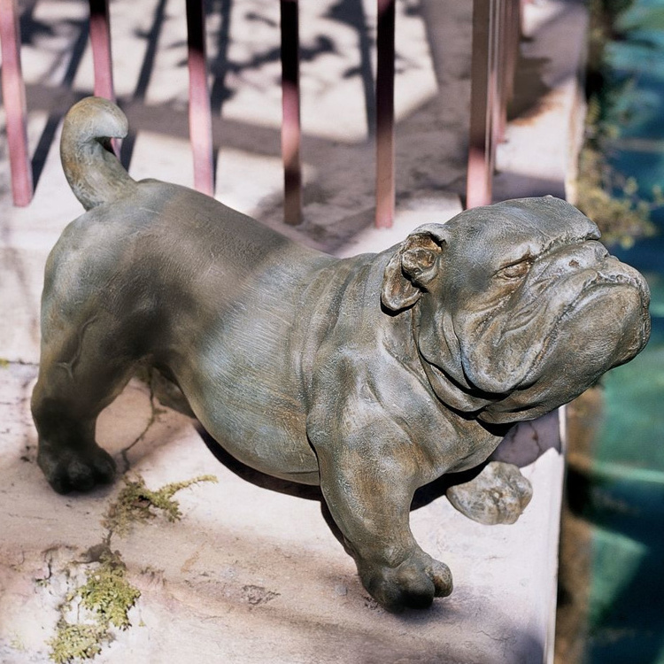 Life size metal dog bronze french bulldog statue