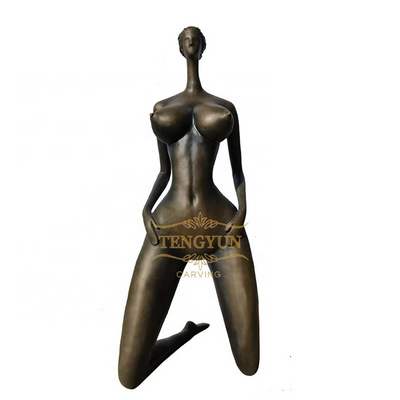 Customize modern abstract bronze woman garden sculpture metal art decorative metal lady sculpture