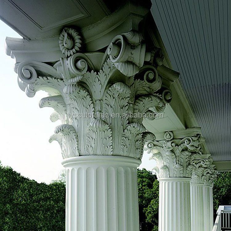 antique European classical Corinthian order style stone marble pillar for architecture building decoration