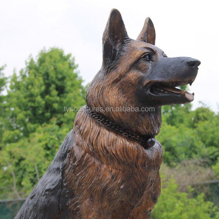 Outdoor garden decoration bronze german shepherd dog sculpture