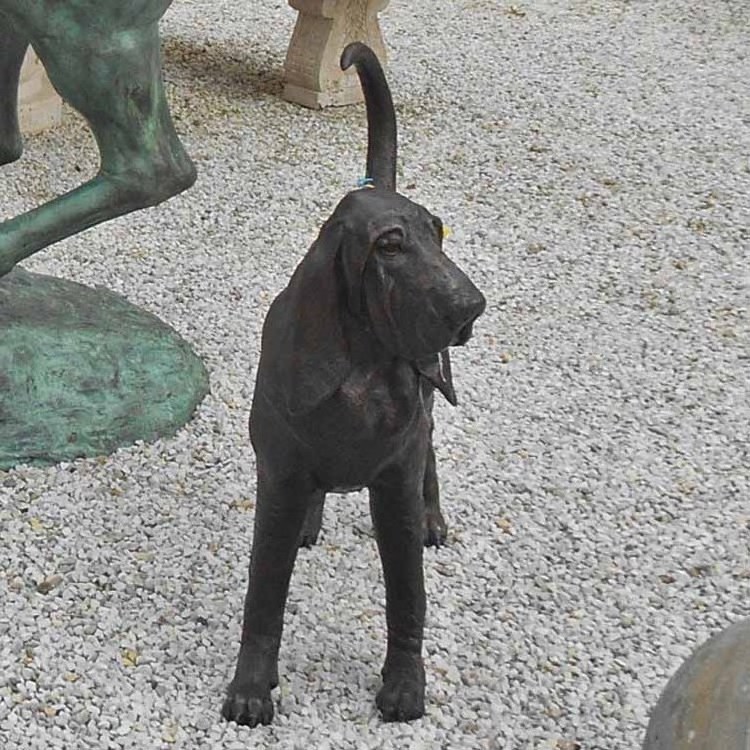 Life size garden decorative metal dog sculpture bronze great danes statue