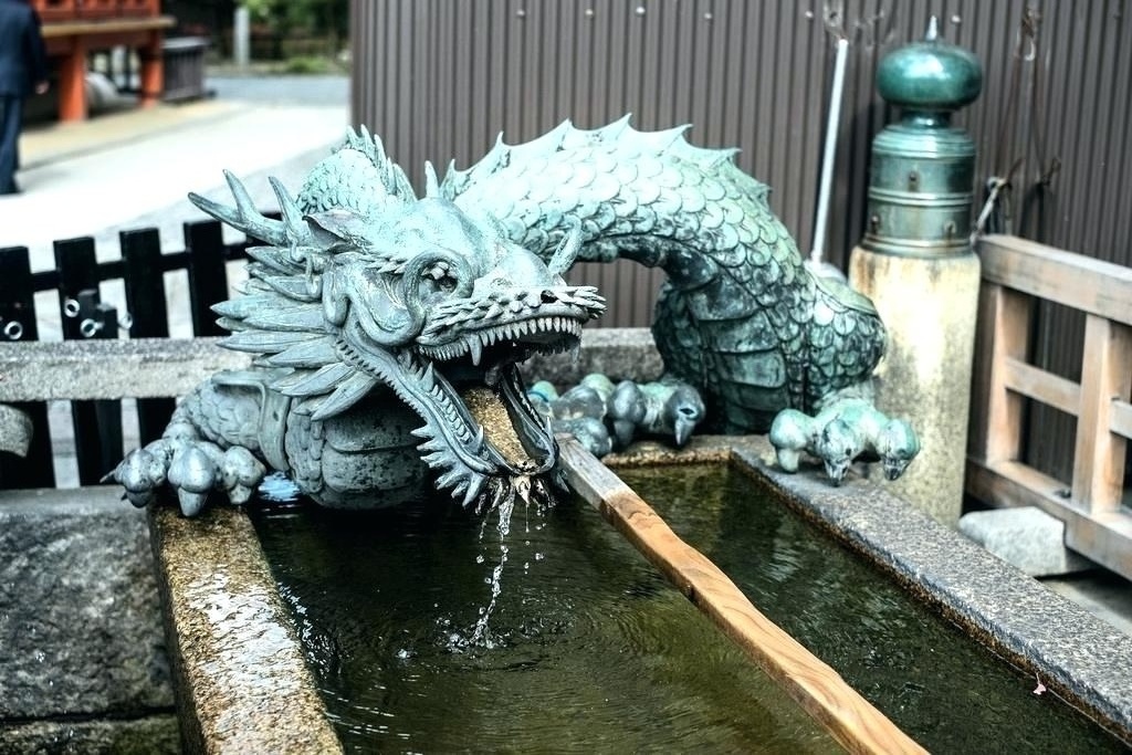 Outdoor large Chinese bronze dragon sculpture water fountains