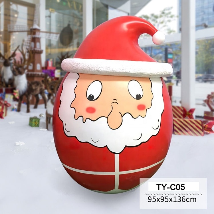 Hot sale life size resin animated snowman fiberglass santa claus statues