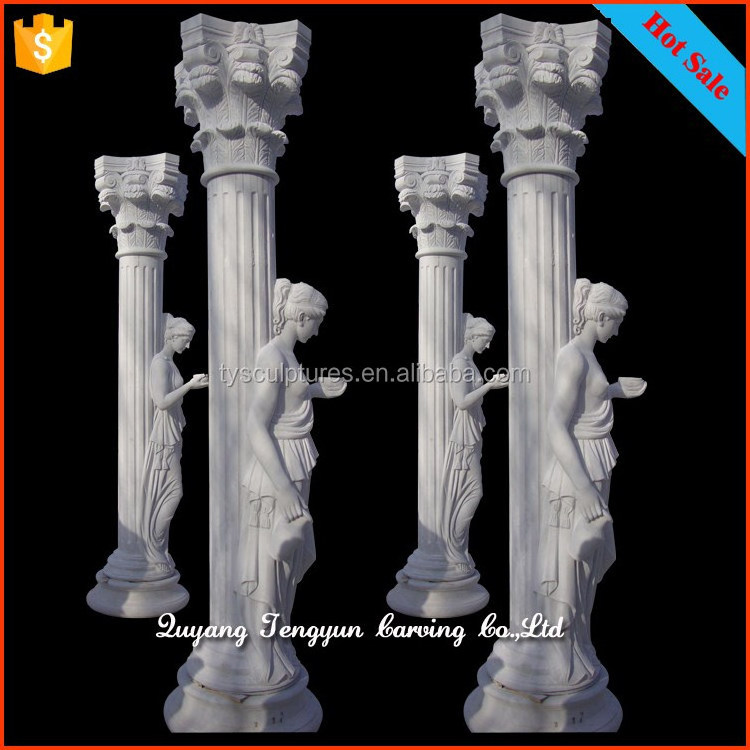 Popular stone column and marble roman pillar granite roman columns for sale