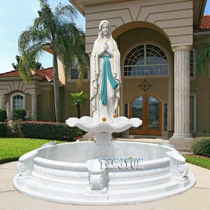 Outdoor decorative religious Christian fountain Mother Virgin Mary marble fountain