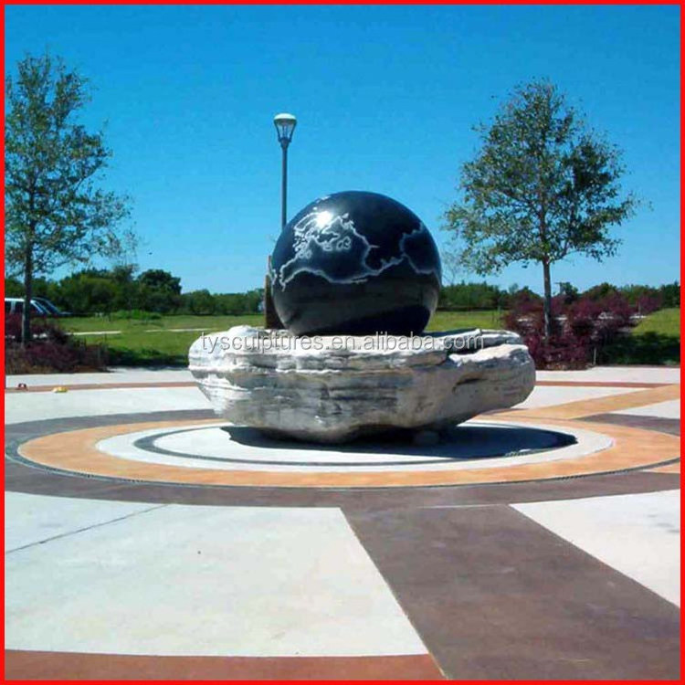 Floating fengshui sphere granite fountain stone rolling ball globe water fountain