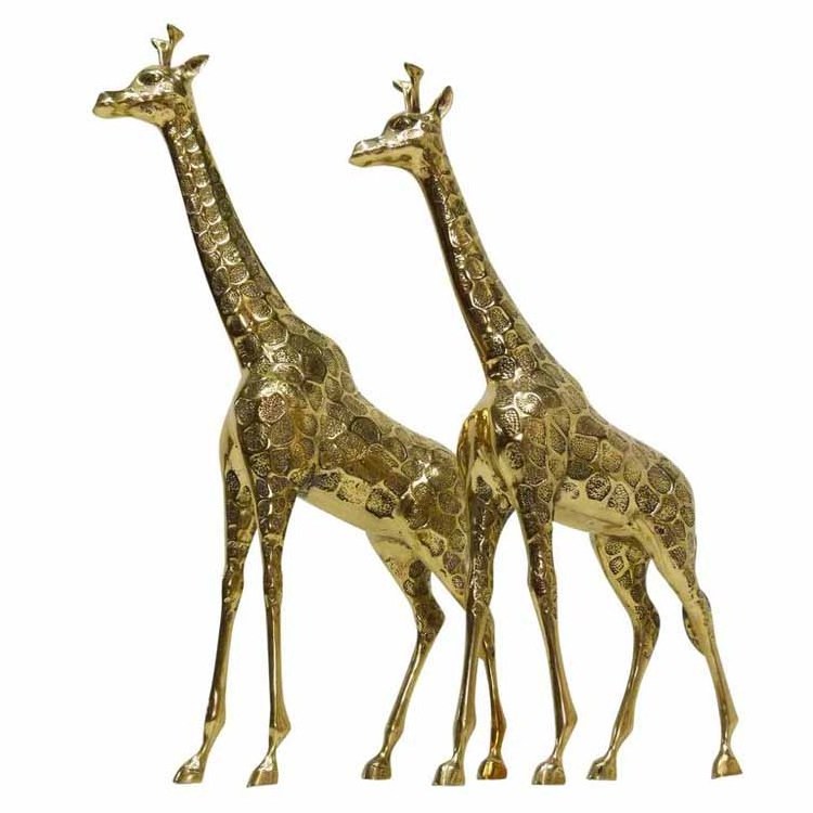 Outdoor decor life size bronze brass giraffe statue for sale