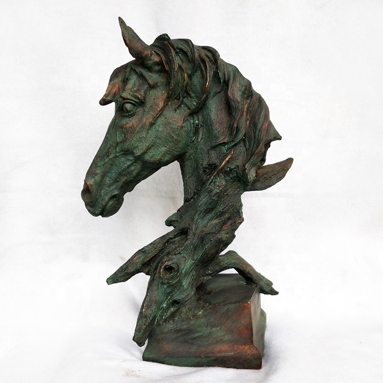 Wholesale outdoor and indoor decor metal figurines bronze small horse head