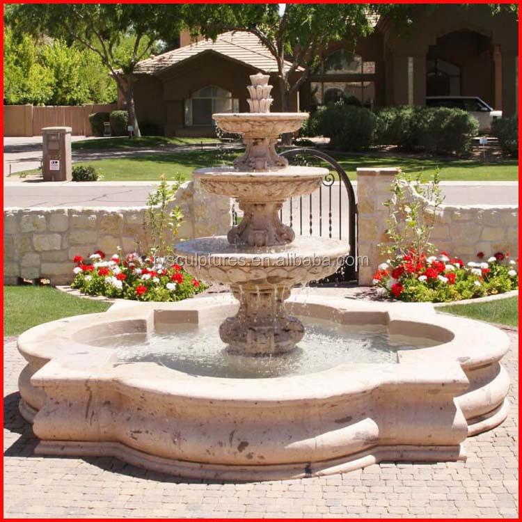 Outdoor granite round stone water fountain indoor marble floor standing fountain