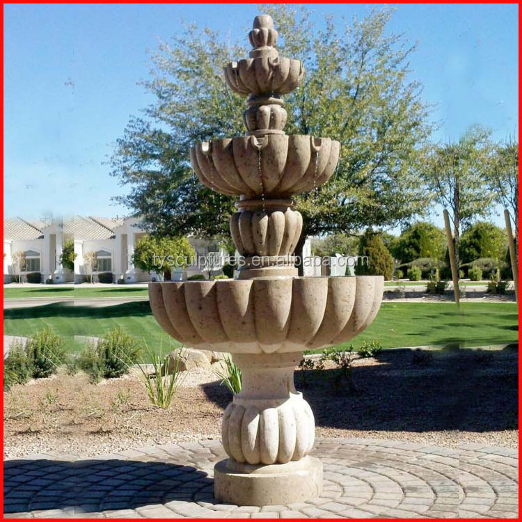 Outdoor granite round stone water fountain indoor marble floor standing fountain