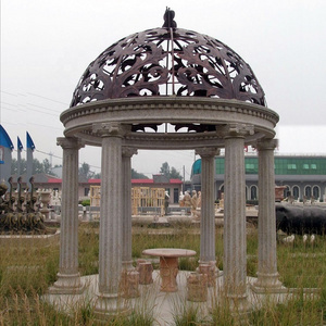 Outdoor garden decoration cheap white marble stone gazebo