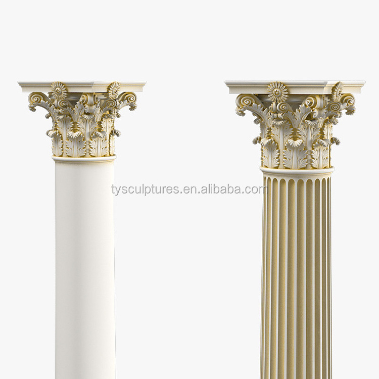 antique European classical Corinthian order style stone marble pillar for architecture building decoration