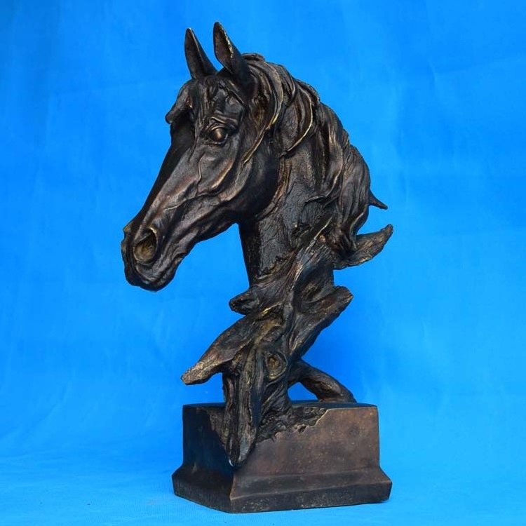 Wholesale outdoor and indoor decor metal figurines bronze small horse head