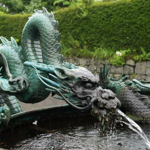 Outdoor large Chinese bronze dragon sculpture water fountains