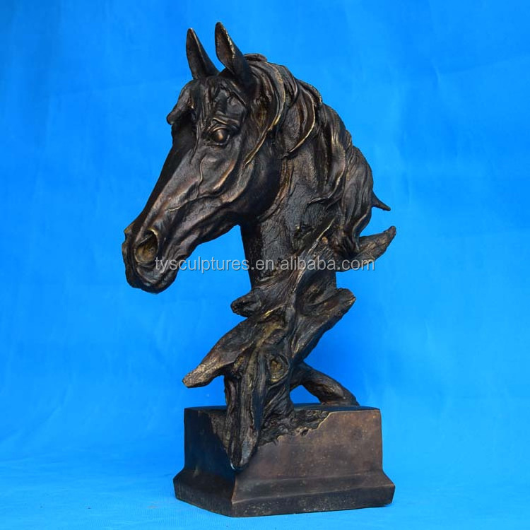 Hot sale cast bronze horse head sculpture metal horse head figurines for home decoration