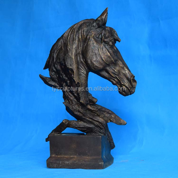 Hot sale cast bronze horse head sculpture metal horse head figurines for home decoration