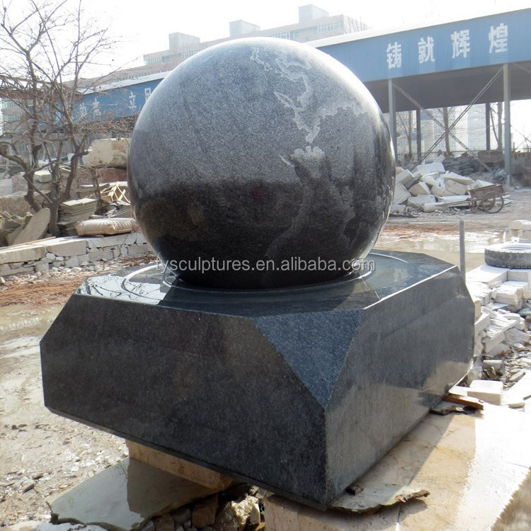 Floating fengshui sphere granite fountain stone rolling ball globe water fountain