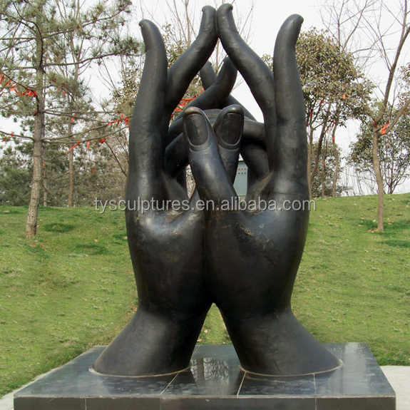 Brass metal art casting woman hand statue garden large bronze Buddha hands sculptures for sale