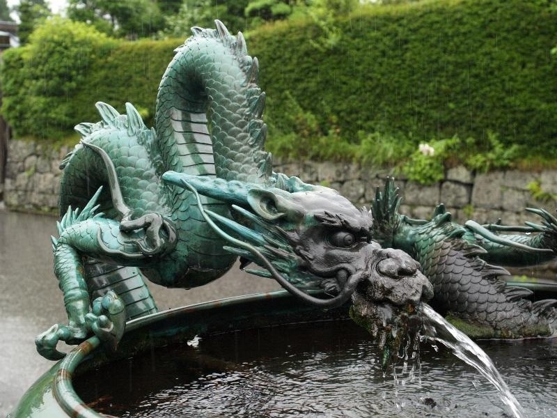 Outdoor large Chinese bronze dragon sculpture water fountains