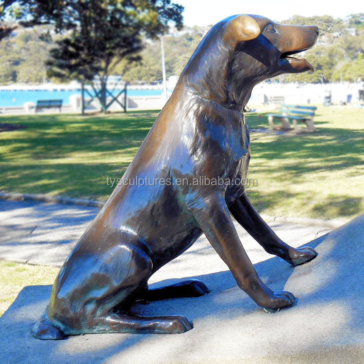 Garden decorative life size lying dog statue bronze greyhound sculptures